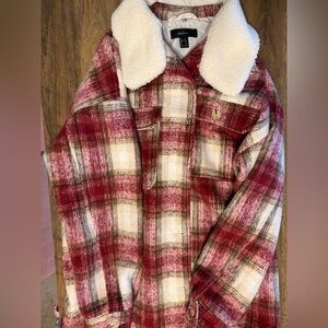 Forever 21 Red and White Plaid Jacket